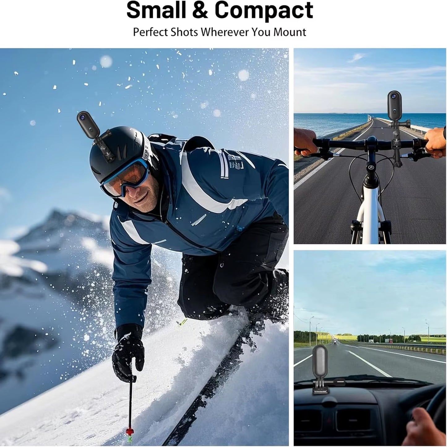 4K Waterptoor Thumb Pocket Small Action POV Camera WI-FI Live Stream Mini Body Camera Black 128GB Wearable Battery Cop Cam